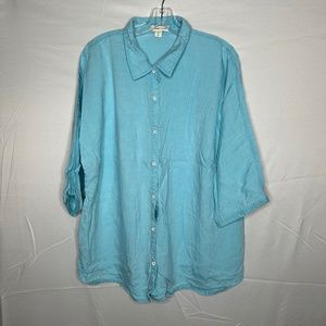 Coldwater Creek Blue Button Up Overshirt